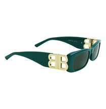 Balenciaga Dynasty 0096 Green 006 Fashion Bb Logo Narrow Slim Sunglasses BB0096S - £307.83 GBP