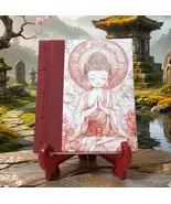Handmade Journal GuanYin Buddha-5.5x4.5in Hardcover w/Stand Spiritual Bl... - $15.26