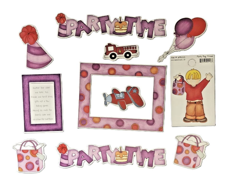 My Mind&#39;s Eye Party Time Scrapbook Die Cuts Frames 12 Piece Set - $6.95