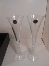 Set of 2 Crystal Champagne Flutes Glasses by Cristal d&#39;Arques France Millennium - £18.40 GBP