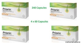 Bayer Priorin 240 Capsules - 4 x 60 Capsules - Hair Growth Loss Treatment - $104.66