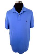 Nautica Polo Shirt Men&#39;s Size L Blue 100% Cotton Knit Casual Active Shor... - £12.47 GBP