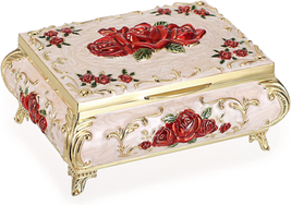 Mother Day Gift for Mom Wife, Metal Decorative Jewelry Box Vintage Treasure Ches - £29.00 GBP