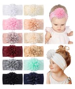 12pcs Baby Girls Headband Newborn Big Chiffon Flower Head Wraps Infant S... - $23.51