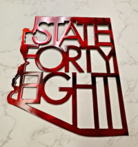 State Forty Eight (AZ State) - Metal Art - Marbled Red Copper 9 3/4" x 7 3/4" - $28.48