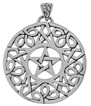 Jewelry Trends Sterling Silver Pentacle with Celtic Knot Border Pendant - $46.99