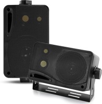3 Way Indoor Outdoor Speaker System 3.5 Inch 200W Pair of Mini Box Ceiling Wall  - £52.86 GBP