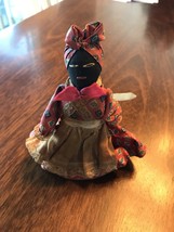 Vintage American History Black Fabric Doll Bell - 6 inches Tall  - $24.00