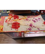 Oscar De La Renta Silk Scarf 50&quot; x 10&quot; Floral Pattern - $376.14 MXN
