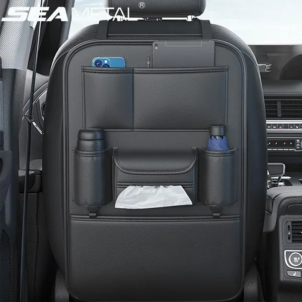 Car Backseat Organizer with Cup Holder Tissue Box Auto Storage Pockets C... - £39.16 GBP