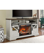 60&quot; Jasmine White Electric Fireplace Entertainment Center w/ Sensor - $656.77 CAD