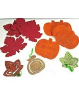 Maple Leaf andPumpkin Glitter Ornaments (3) &amp; Sparkle Foamies (10) For F... - €8,09 EUR
