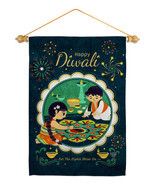 Diwali Shine On Garden Flag Set 13 X18.5 Double-Sided House Banner - £22.09 GBP