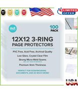 Durable 100-Pack Page Protector Sleeves for 12x12 Scrapbooks and Albums - $92.31 CAD