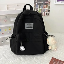 Solid Color Cute Small Woman Backpack Schoolbag For Teenage Girls Fashion Bag  H - £118.25 GBP