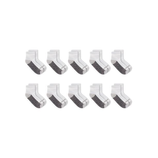 Fruit of the Loom Boys Durable Ankle Socks, 10 Pack, White Size 4.5-8.5 Item image 4