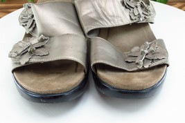 Dansko Sz 38 M Gray Slide Leather Women Sandals - £31.28 GBP