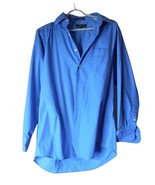 Men&#39;s Blue Dress shirt Cotton blend Sz M 15 - 15 1/2 32 / 33 long sleeve - $148.61 MXN