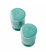 Pioneer Woman ~ Vintage Inspired ~ &quot;Toni&quot; ~ Teal Embossed Salt &amp; Pepper ... - $30.48 CAD