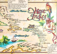 1993 West Indies Virgin Islands Placemat Vintage Drink Recipes Map Parad... - $370.00 MXN