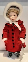 Shirley Temple Christmas Porcelain Doll Little Caroler Danbury Mint 17&quot; Tall - £19.60 GBP