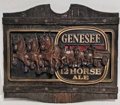 VINTAGE &quot;Genesee 12 Horse Ale&quot; Faux Wood Beer 3D Sign, 19.25&quot; x 16.5&quot; - $42.06