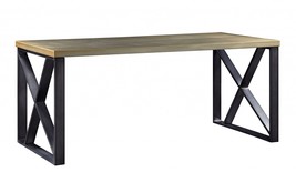 70" Gold and Black Aluminum Writing Desk - $20,867.57 MXN