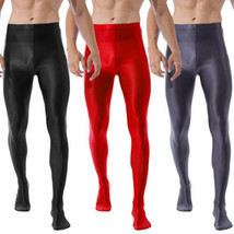 Mens Shiny Wet Look Gym Fitness Sports Tights Spandex Glossy Stockings Pantyhose - £11.55 GBP