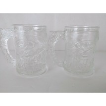 2 Vintage 1995 DC Comics Batman Forever McDonalds 4&quot; Glass Mugs Cups - £9.91 GBP