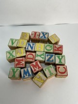 Vintage Lot of 1970&#39;s Playskool Wood Alphabets Blocks  - £13.54 GBP