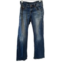 Cowgirl Tuff Womens Bootcut Jeans 26/33 Blue Don&#39;t Fence Me In Western C... - $33.99