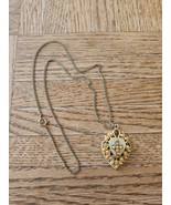 Vintage 1990s Gold Plated Clasp Adjustable Necklace 19&#39;&#39; Chain Heart Sha... - $19.99