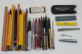 20+ VTG Mechanical Pencil &amp; Pen Mixed Lot Advertising Dixon Zebra Eagle Edding - £23.01 GBP