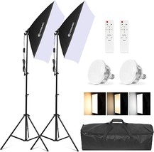 Wisamic Softbox Lighting Kit, 20X28-Inch Photography Softbox Kit, 2800K-5700K - £67.92 GBP