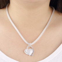 New Fashion 925 Silver Charm Heart Pendant Beautiful women Necklace with Chain - £10.38 GBP