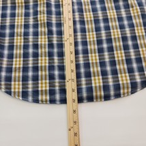Banana Republic Men's White Blue Gold Plaid Long Sleeve Button-Up Cotton Shirt L image 12