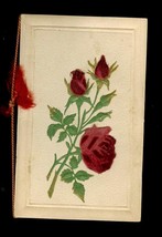 Antique Christmas Card Plush Rose Germany Baldwin West Chester Pa - £30.82 GBP