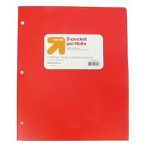 up&amp;up 2 Pocket Plastic Folder Red Letter Size Durable Office Supply - $209.57 MXN