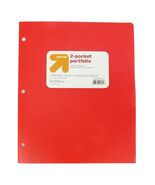 up&amp;up 2 Pocket Plastic Folder Red Letter Size Durable Office Supply - $209.57 MXN