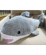 Goffa Large Gray &amp; White Cable Knit Whale Plush 26” Stuffed Animal New S... - £23.56 GBP