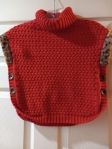 Aspen Kids Girls Knitted Poncho Turtleneck Sweater Size 5T Faux Fur - $14.99