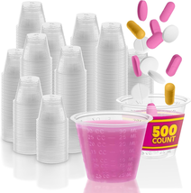 1 Oz Disposable Medicine Cups (500 Count) - Clear Plastic Measuring Cups - - $21.99