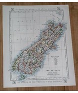 1921 ANTIQUE MAP OF NEW ZEALAND SOUTH ISLAND / PAPUA NEW GUINEA INDONESIA - £26.27 GBP