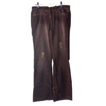 DKNY Jeans Women&#39;s Distressed Brown Corduroy Pants Size 9 - £10.84 GBP