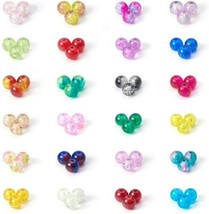 50 Crackle Glass Beads 6mm Assorted Lot Mixed Colors Bulk Jewelry Supplies Mix - £4.43 GBP