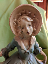 Chalkware Lady Figurine Vintage image 2