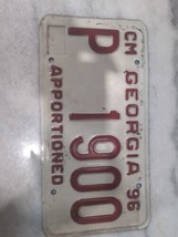 Vintage 1996 Georgia APPORTIONED Trailer License Plate # P 1900 Red Text - $14.85