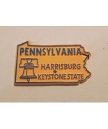 Pennsylvania die cut rubber fridge magnet yellow blue Harrisburg keyston... - $10.01