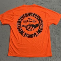 Troll Co. Dirty Hands Clean Money Haggler Tee Shirt Size XL Orange Polyester Vis - £30.09 GBP