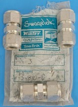 Lot Of 3 New Swagelok S-810-6 Carbon Steel Swagelok Tube Fittings 1/2&#39;&#39; - £17.15 GBP